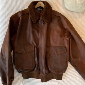 Ralph Lauren Leather Aviator Jacket